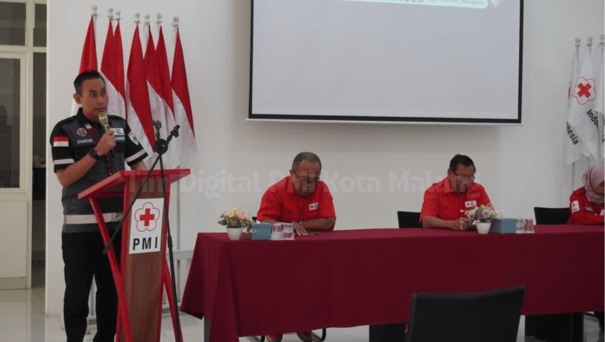 Penyampaian laporan Ketua Panitia Pelatihan Ambulans PMI Kota Tanjung Balai